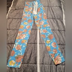 VERY Rare Vintage Jordache Floral Jeans~High Waist~Skinny~NWT~Size 5~1980s/90s